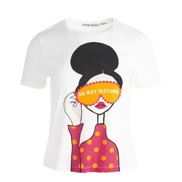 【ALICE + OLIVIA】 Rylyn Staceface Ss Crew Nk Top Alice + Olivia RYLYN SS CREW NK TEE NWT